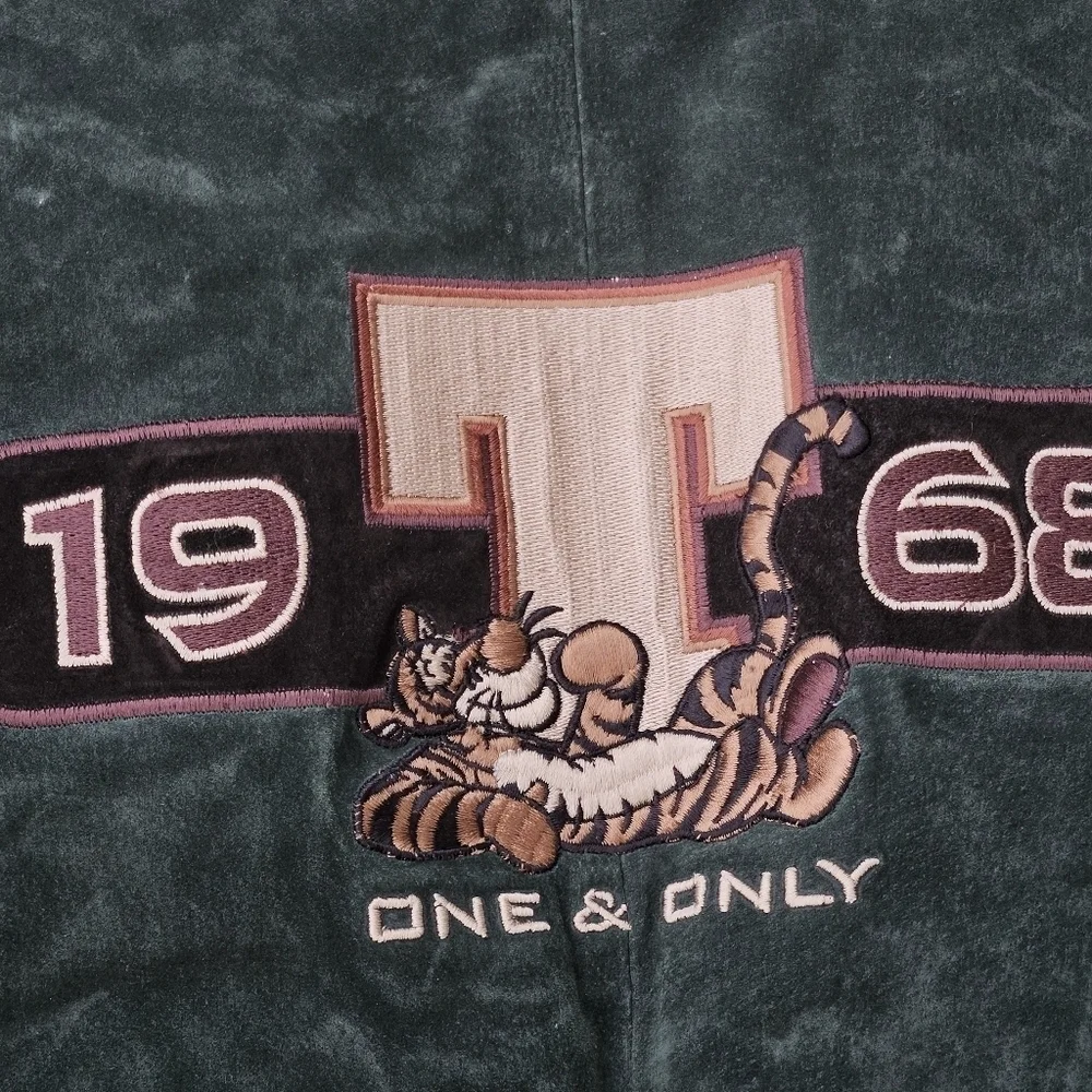 Vintage Disney Suede TIGGER 1968 Winnie Pooh Embroidered Varsity Bomber Jacket S